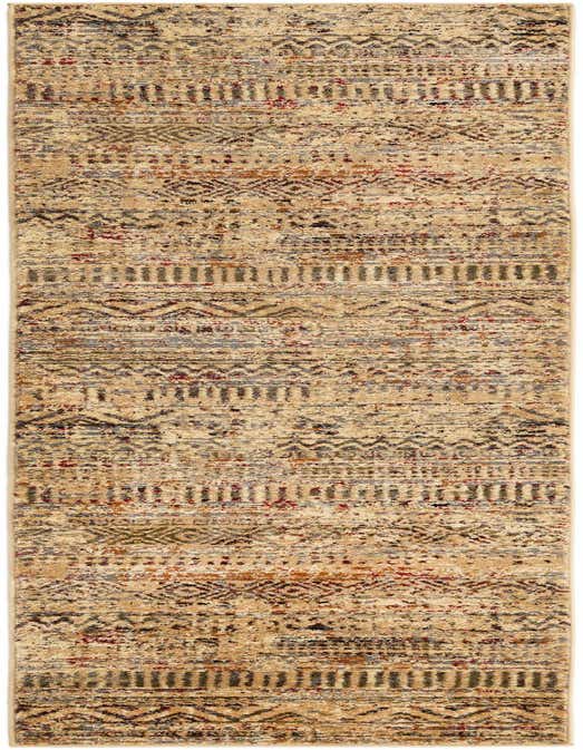 A 9 ft runner rug with a distressed tribal pattern in browns, tans, ivories, and subtle reds, ideal for a hallway.