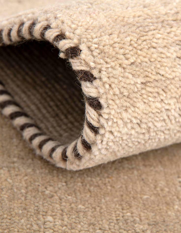 Detail image of 2' 7 x 16' 5 Hand Knotted Solid Gabbeh Wool Runner Rug