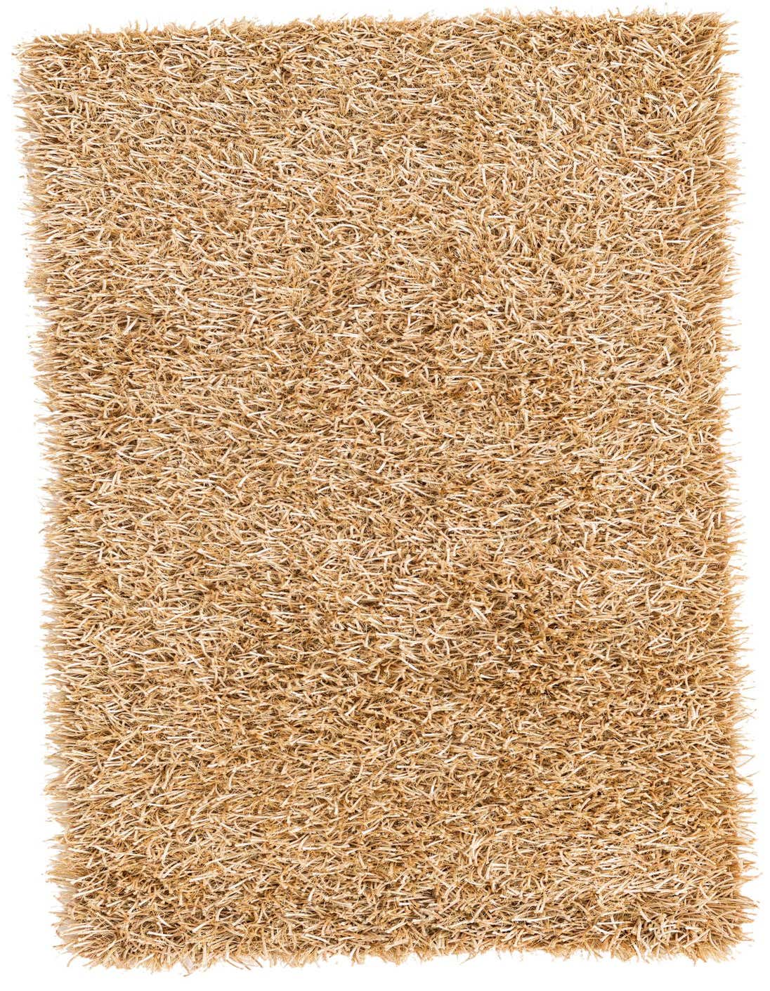 A 5 ft runner rug from the Solid Shag collection, featuring a textured, shaggy pile in warm brown and tan tones, ideal for a hallway.