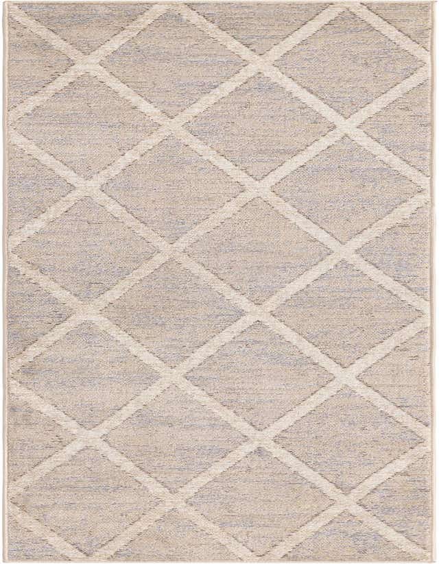 A 6 ft runner rug with a transitional diamond pattern in brown, tan, and ivory, perfect for a hallway.