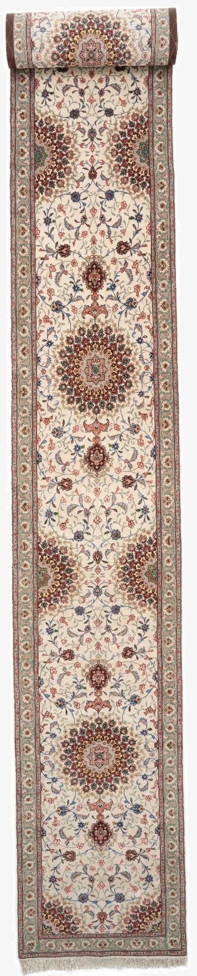  2' 7 x 19' 4  Hand Knotted Tabriz Persian Runner Rug