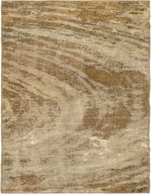 A 9 ft runner rug in shades of brown, tan, and cream with an abstract vintage Persian pattern, ideal for a hallway.