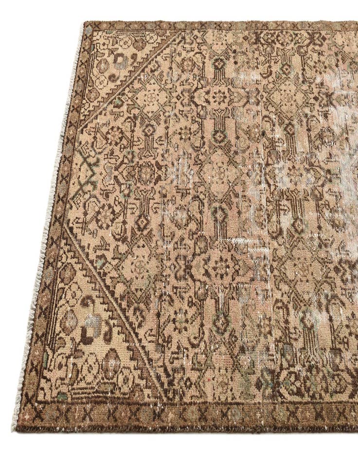 Detail image of  3' 10 x 9' 10  Hand Knotted Ultra Vintage Persian Wool Runner Rug