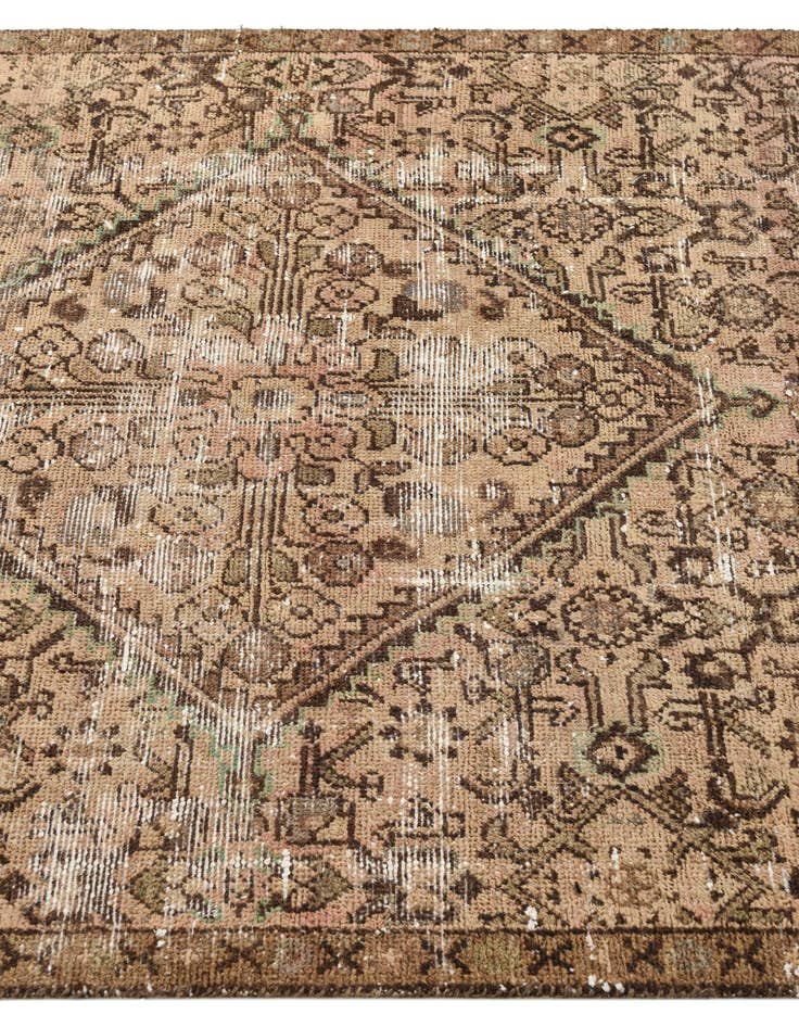 Detail image of  3' 10 x 9' 10  Hand Knotted Ultra Vintage Persian Wool Runner Rug