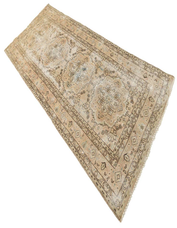 Detail image of  3' 8 x 9'  Hand Knotted Ultra Vintage Persian Wool Runner Rug