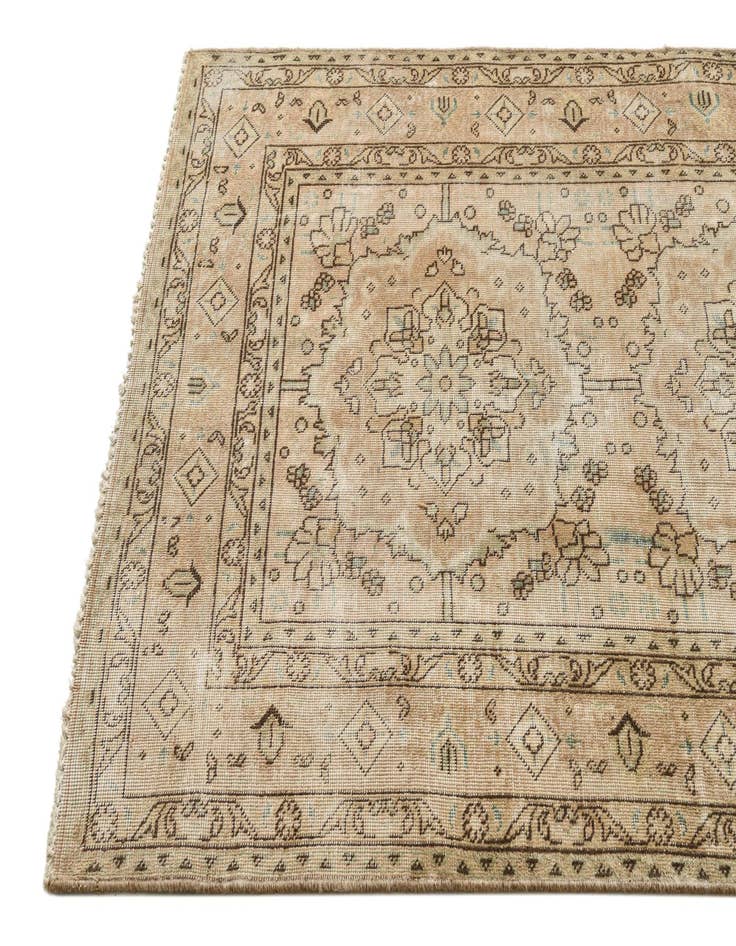 Detail image of  3' 8 x 9'  Hand Knotted Ultra Vintage Persian Wool Runner Rug