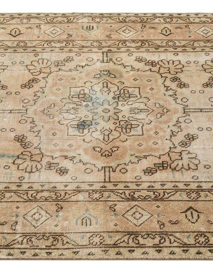 Detail image of  3' 8 x 9'  Hand Knotted Ultra Vintage Persian Wool Runner Rug