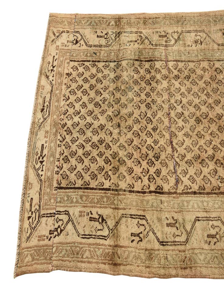 Detail image of  3' 5 x 9' 1  Hand Knotted Ultra Vintage Persian Wool Runner Rug