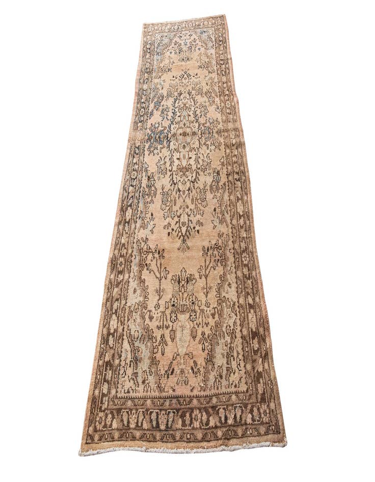 Detail image of  3' 7 x 9' 6  Hand Knotted Ultra Vintage Persian Wool Runner Rug