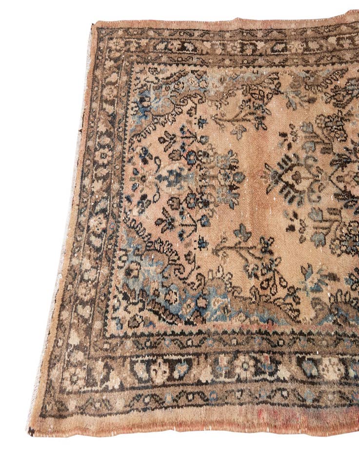 Detail image of  3' 7 x 9' 6  Hand Knotted Ultra Vintage Persian Wool Runner Rug