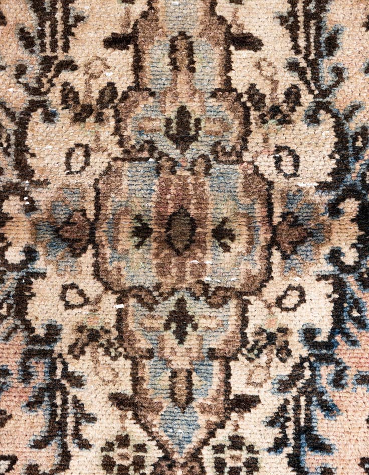 Detail image of  3' 7 x 9' 6  Hand Knotted Ultra Vintage Persian Wool Runner Rug