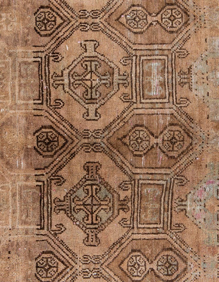 Detail image of  5' x 9' 10  Hand Knotted Ultra Vintage Persian Wool Runner Rug