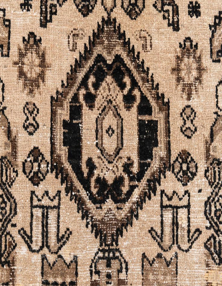 Detail image of  3' 5 x 9' 5  Hand Knotted Ultra Vintage Persian Wool Runner Rug