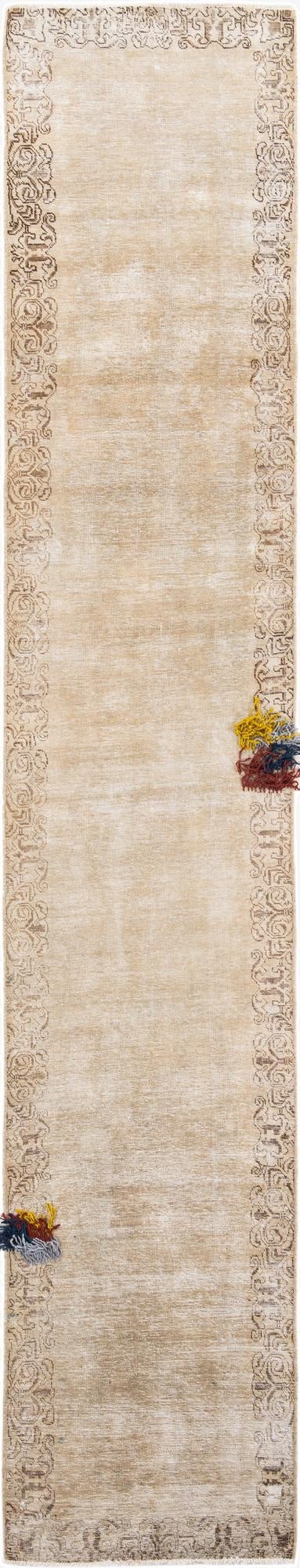  2' 7 x 15' 2  Hand Knotted Ultra Vintage Persian Wool Runner Rug