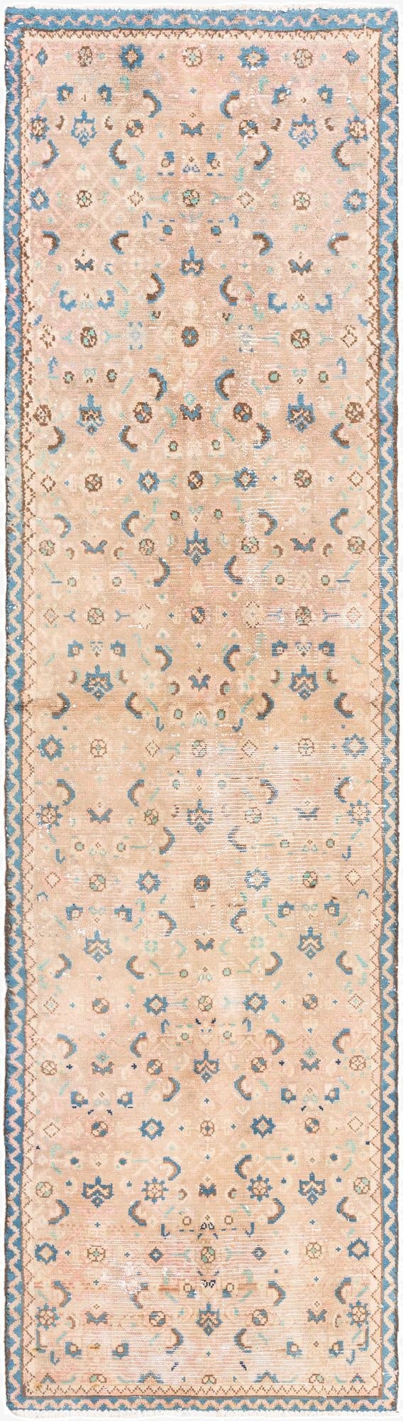 2' 4 x 8' 8  Hand Knotted Ultra Vintage Persian Wool Runner Rug