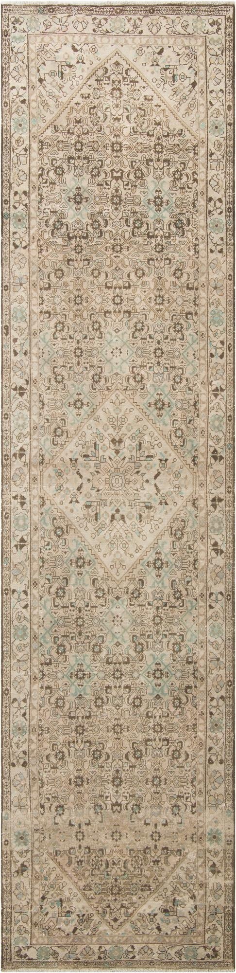 3' 5 x 13' 10  Hand Knotted Ultra Vintage Persian Wool Runner Rug