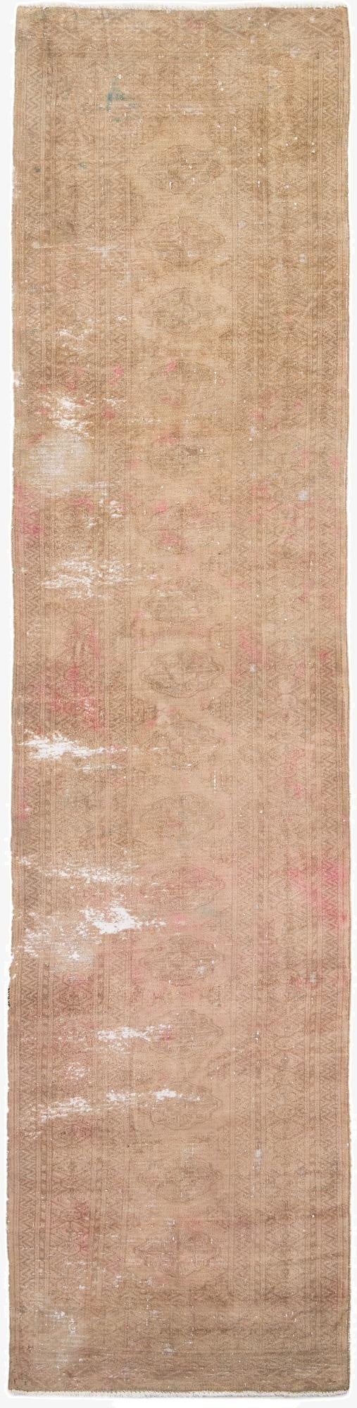  3' 1 x 12' 7  Hand Knotted Ultra Vintage Persian Wool Runner Rug