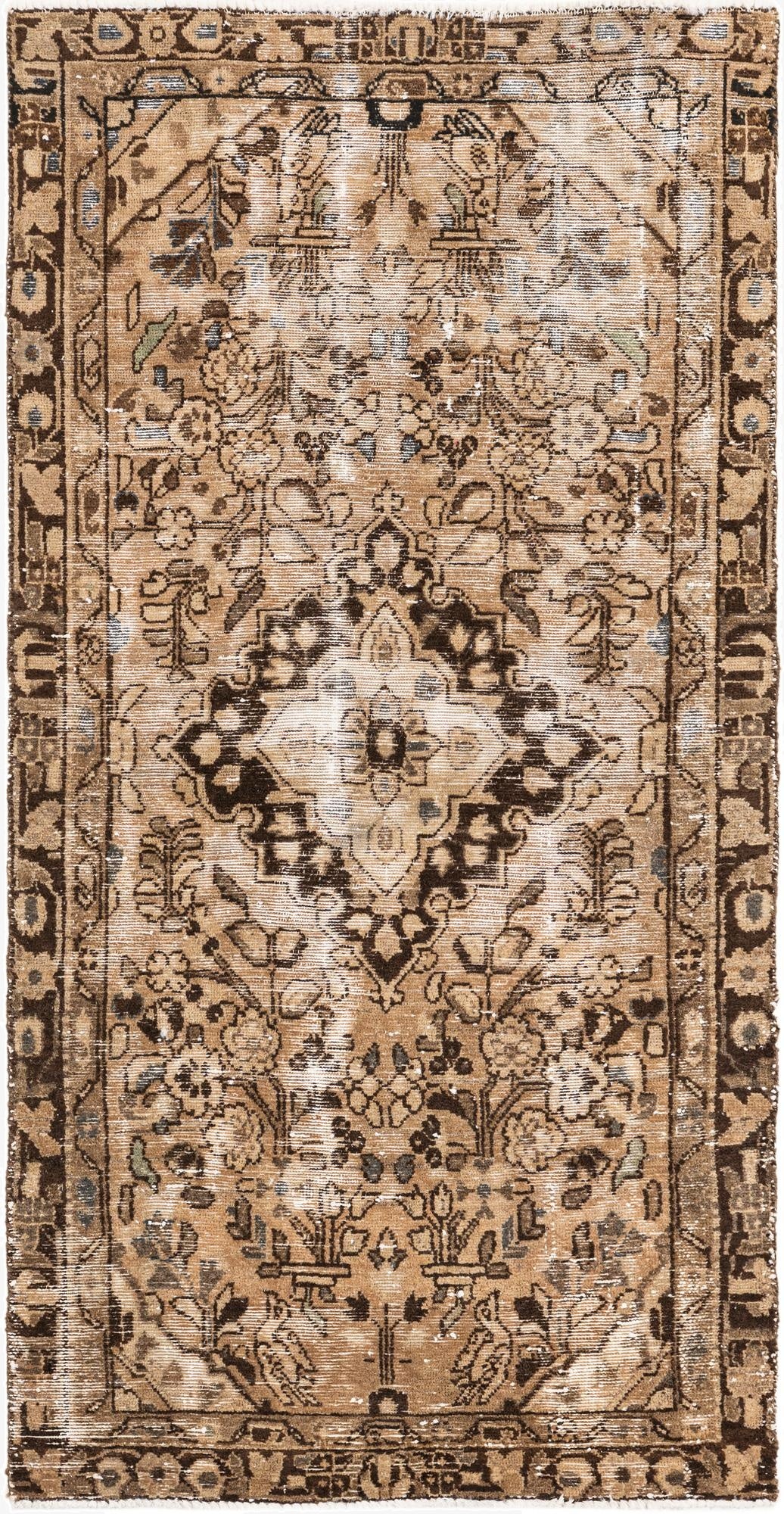  3' x 5' 10  Hand Knotted Ultra Vintage Persian Wool Runner Rug