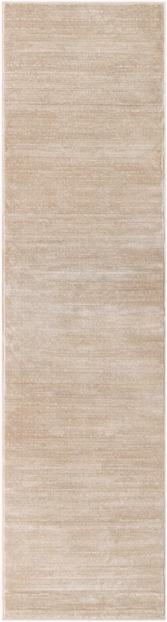 A 10 ft runner rug in shades of brown and tan, featuring a subtle textured, modern solid pattern, ideal for a hallway.