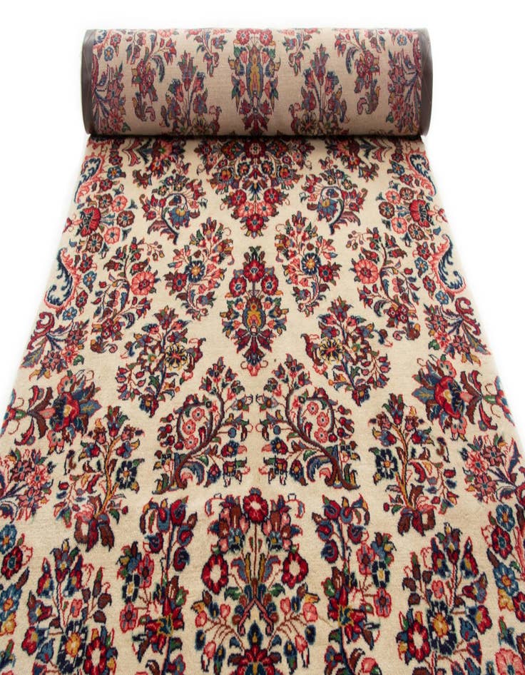 Detail image of  3' 6 x 10' 7  Hand Knotted Veramin Persian Wool Runner Rug