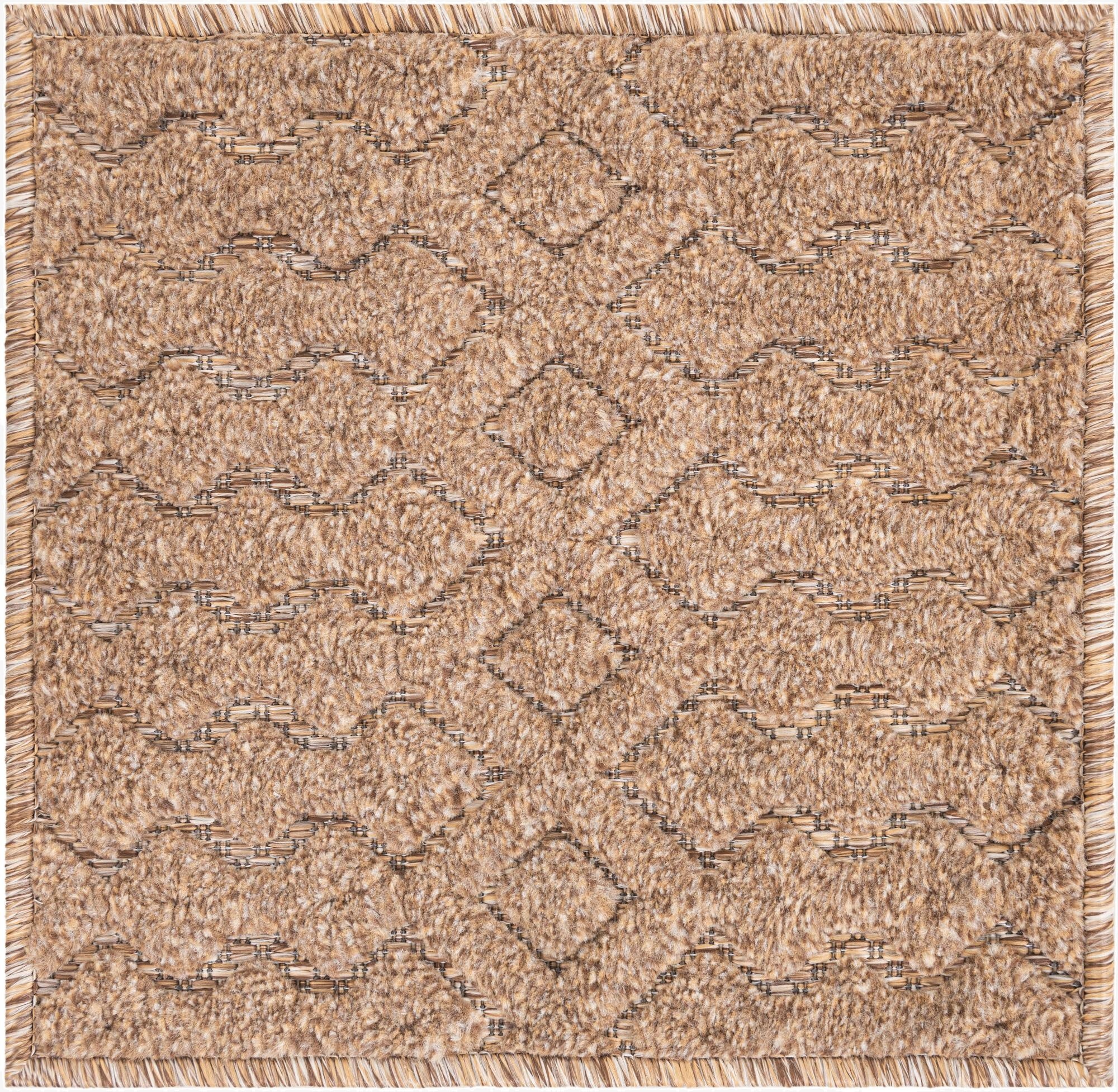  1' 4 x 1' 4  Washable Trellis Textured Indoor / Outdoor Sample Rug