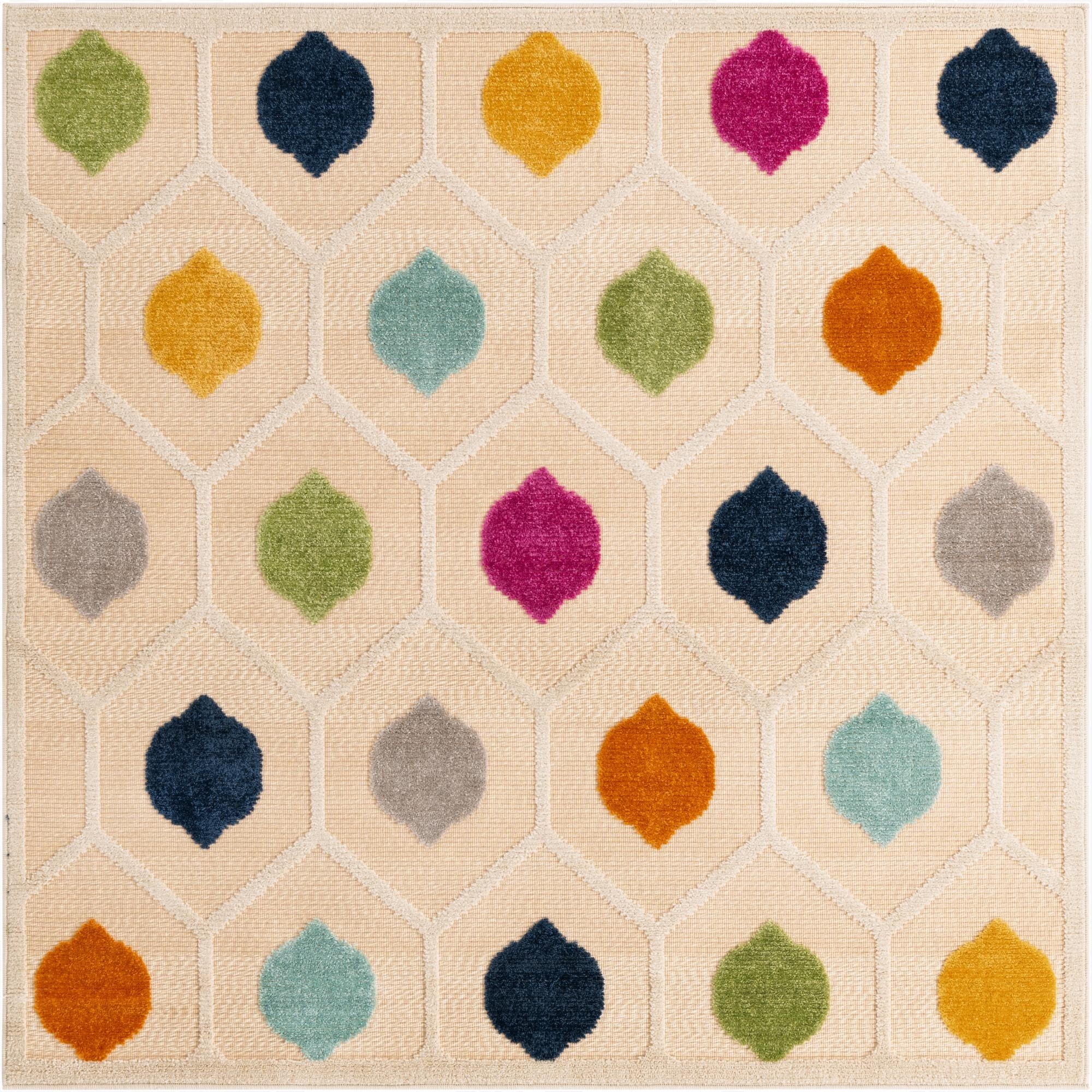 5' 3 x 5' 3  Washable Aruba Indoor / Outdoor Square Rug