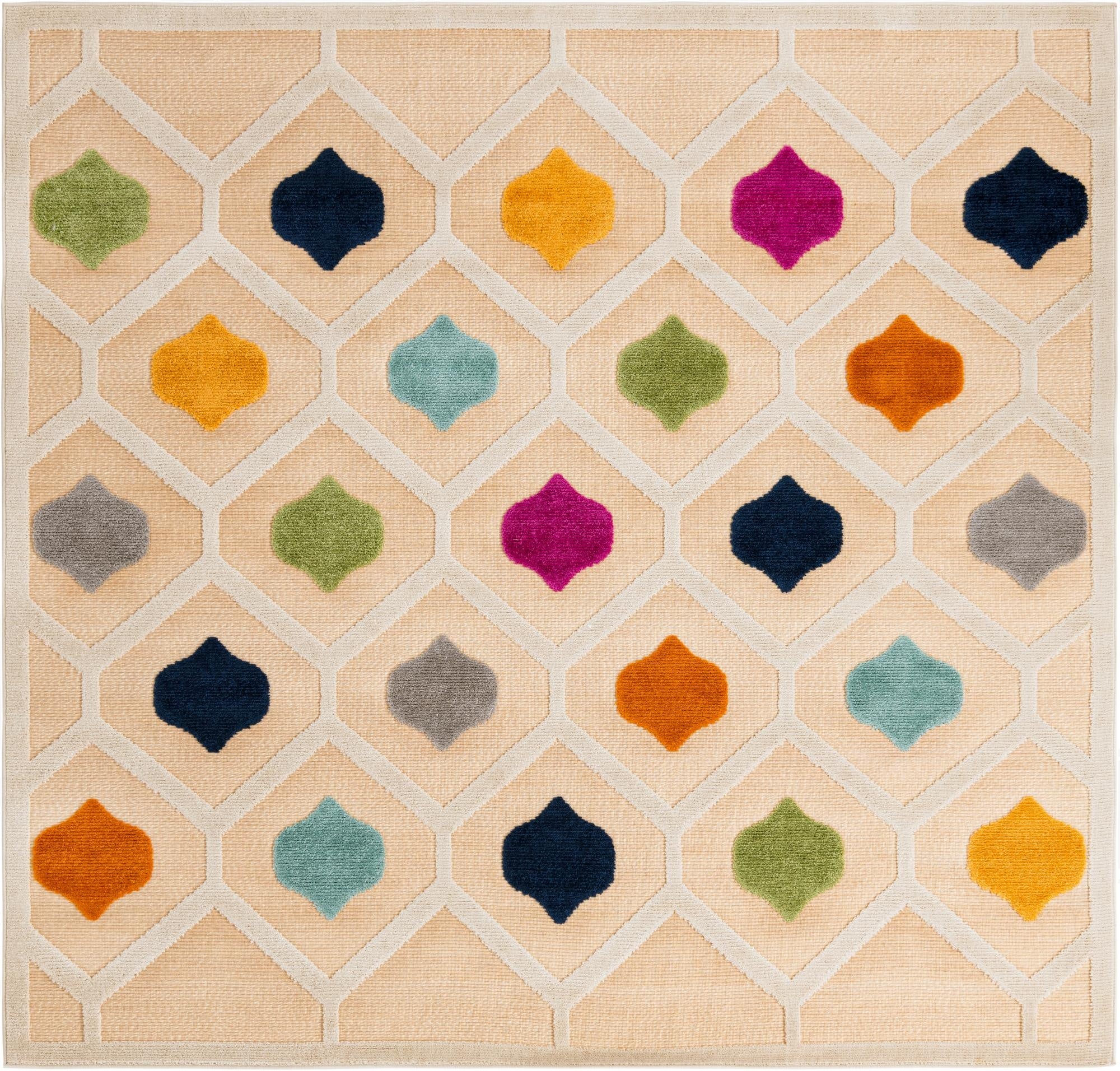  7' 10 x 7' 10  Washable Aruba Indoor / Outdoor Square Rug