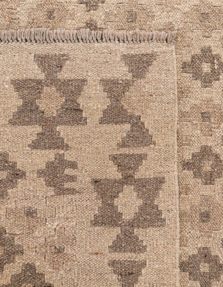 Detail image of  5' 1 x 5' 2  Hand Woven Kilim Maymana Wool Square Rug