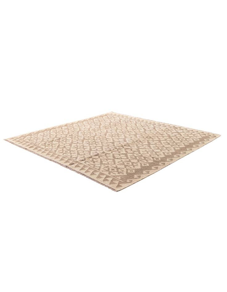 Detail image of  6' 7 x 6' 8  Hand Woven Kilim Maymana Wool Square Rug
