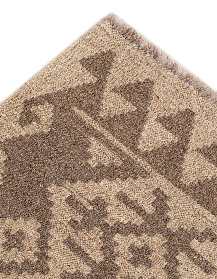 Detail image of  6' 7 x 6' 8  Hand Woven Kilim Maymana Wool Square Rug