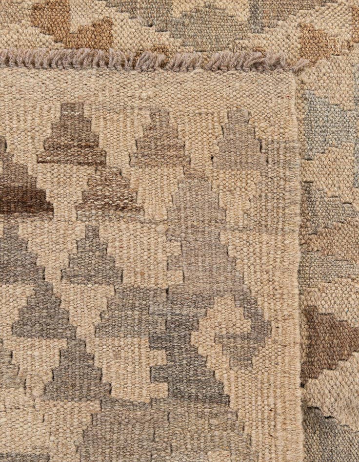 Detail image of  6' 10 x 7'  Hand Woven Kilim Maymana Wool Square Rug