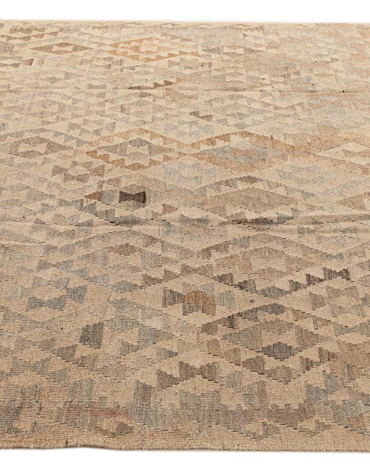 Detail image of  6' 10 x 7'  Hand Woven Kilim Maymana Wool Square Rug