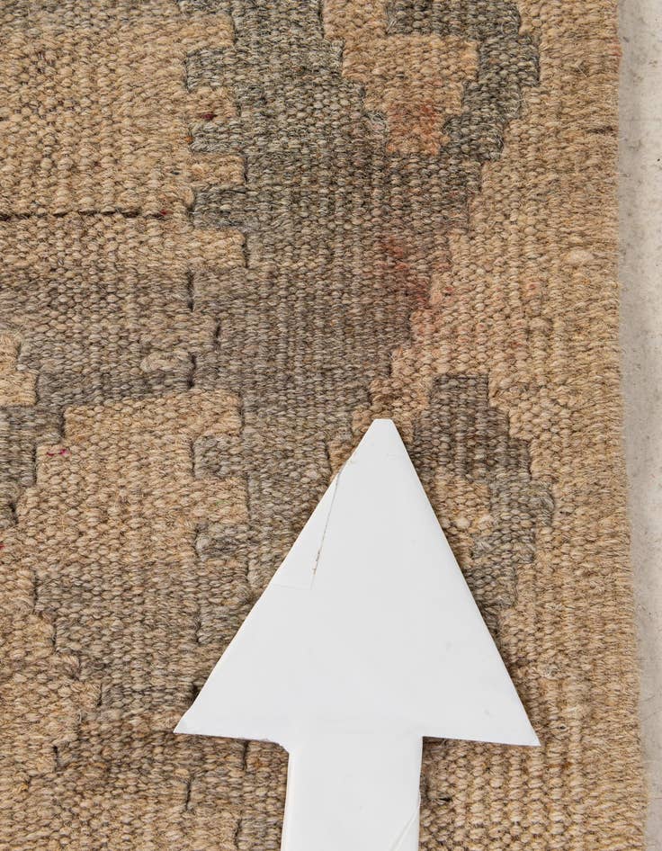 Detail image of  6' 10 x 7'  Hand Woven Kilim Maymana Wool Square Rug