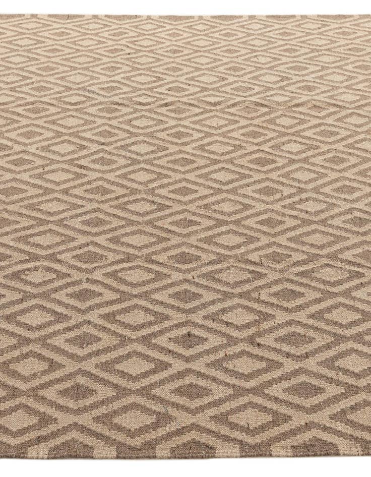 Detail image of  6' 8 x 7'  Hand Woven Kilim Maymana Wool Square Rug