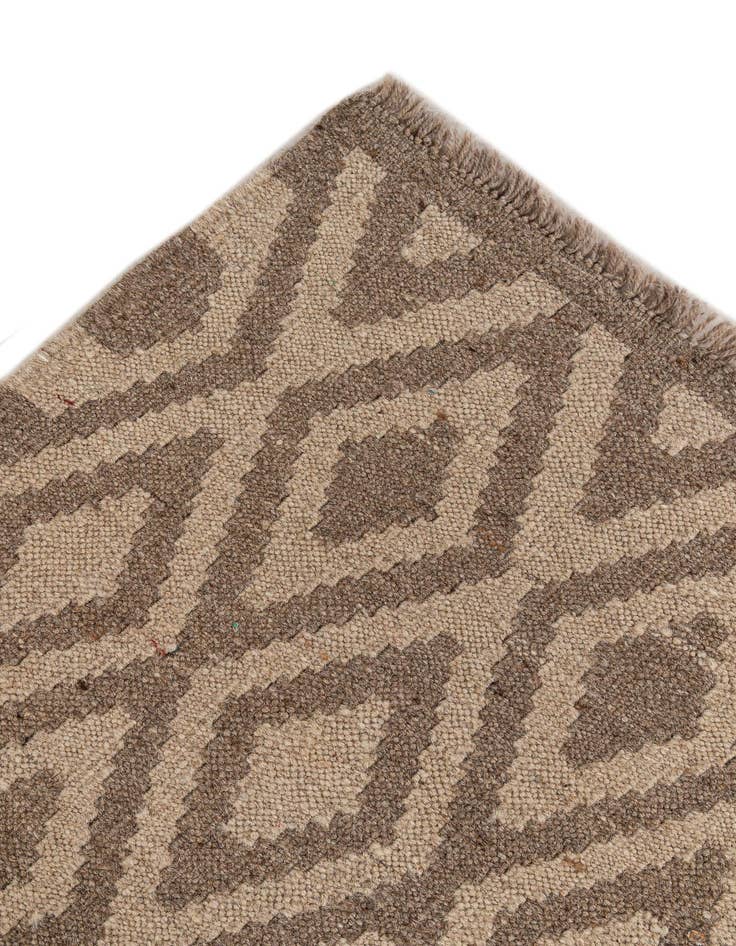 Detail image of  6' 8 x 7'  Hand Woven Kilim Maymana Wool Square Rug