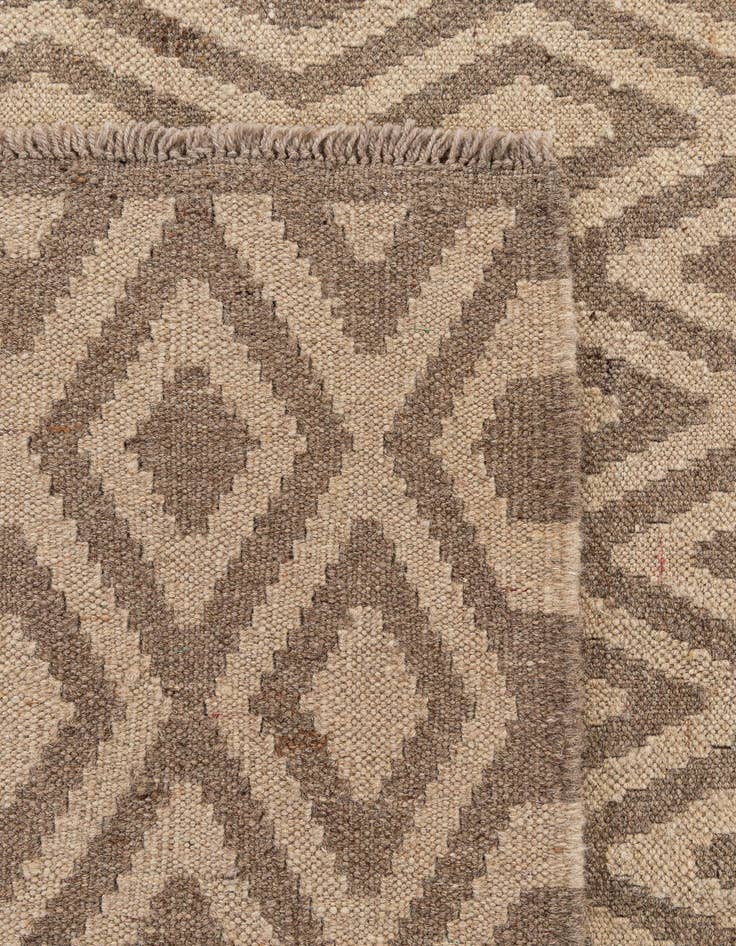 Detail image of  6' 8 x 7'  Hand Woven Kilim Maymana Wool Square Rug