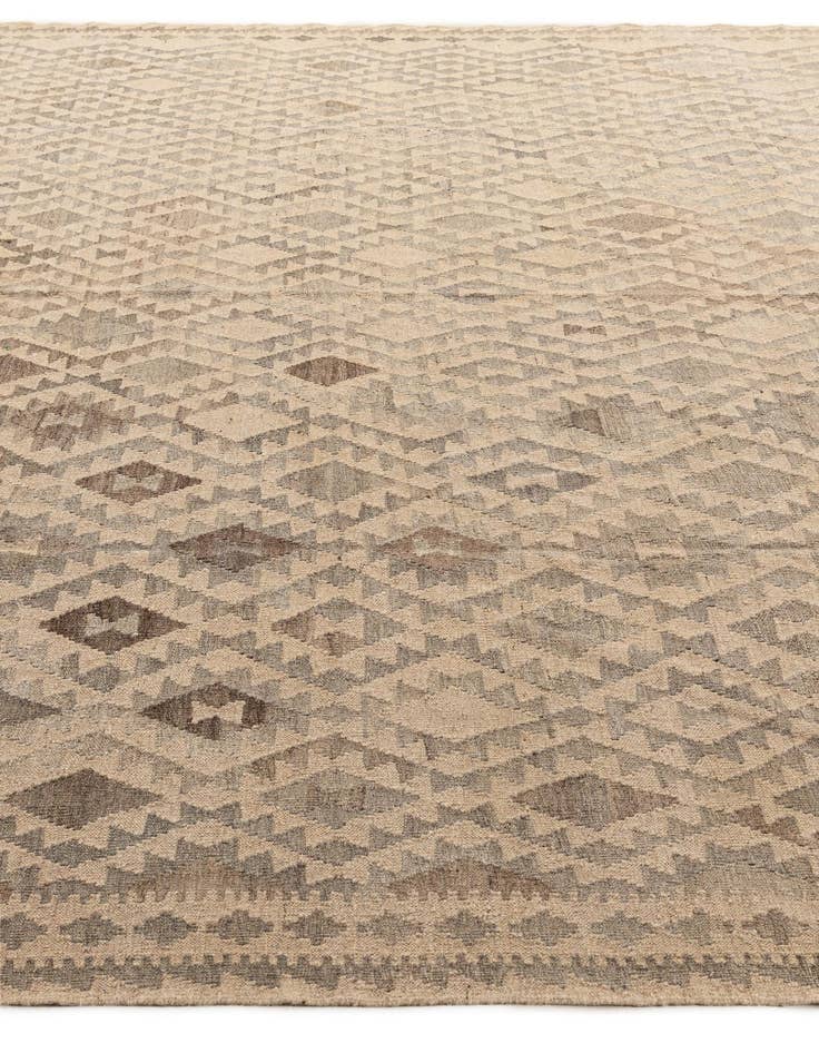 Detail image of  9' 9 x 10' 5  Hand Woven Kilim Maymana Wool Square Rug