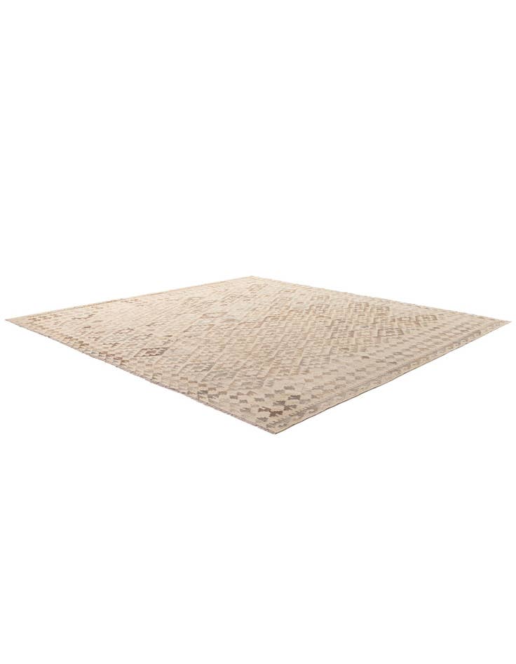 Detail image of  9' 9 x 10' 5  Hand Woven Kilim Maymana Wool Square Rug