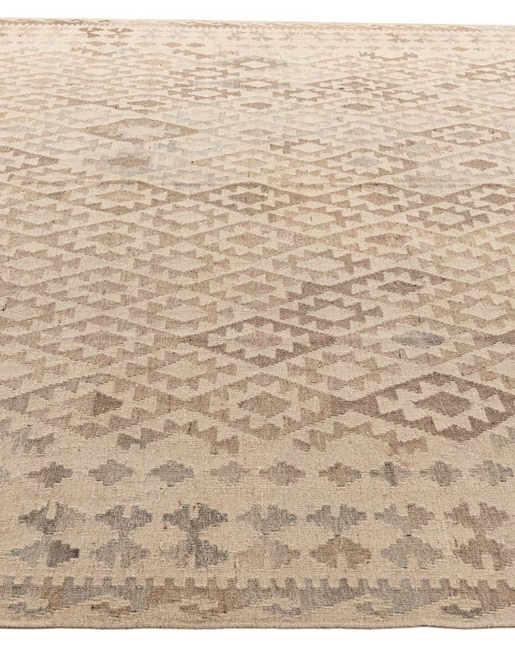 Detail image of  9' 9 x 10' 5  Hand Woven Kilim Maymana Wool Square Rug