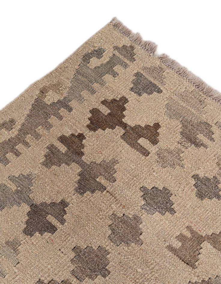 Detail image of  9' 9 x 10' 5  Hand Woven Kilim Maymana Wool Square Rug