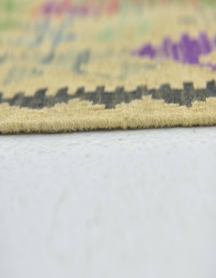 Detail image of  3' x 3' 6  Hand Woven Kilim Maymana Wool Square Rug