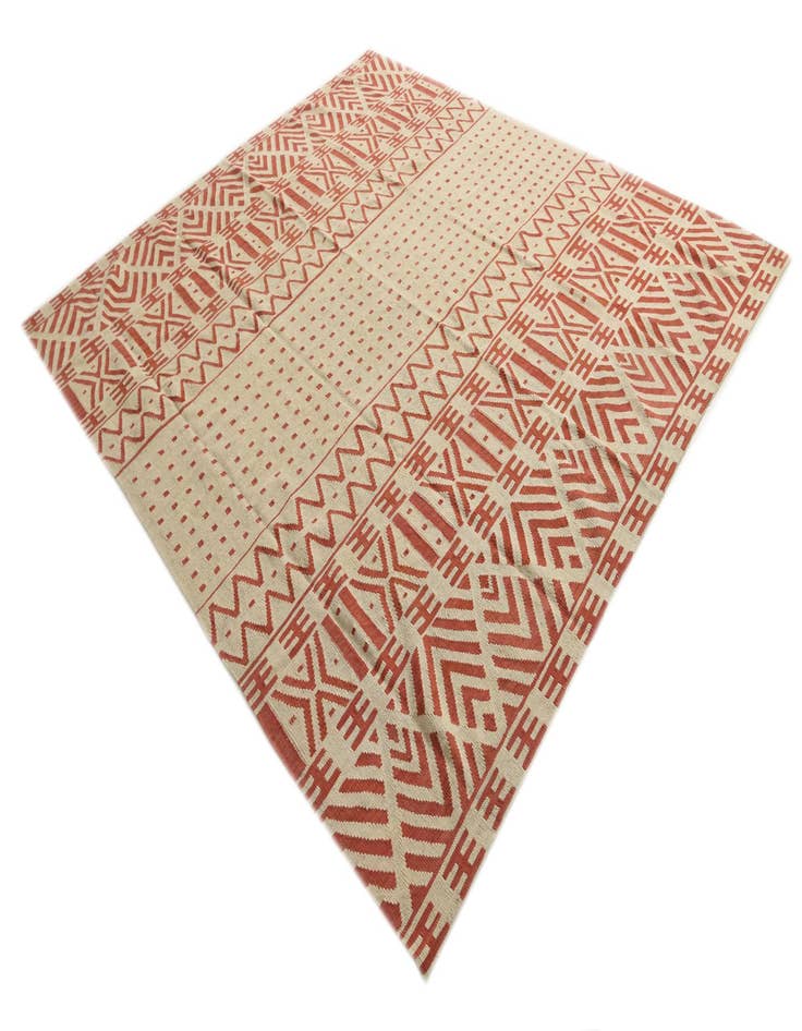 Detail image of  8' 7 x 9' 7  Hand Woven Kilim Modern Wool Square Rug