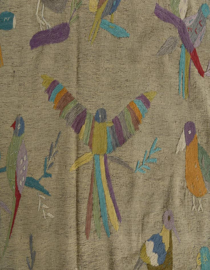 Detail image of  5' x 6'  Hand Woven Kilim Suzani Wool Square Rug