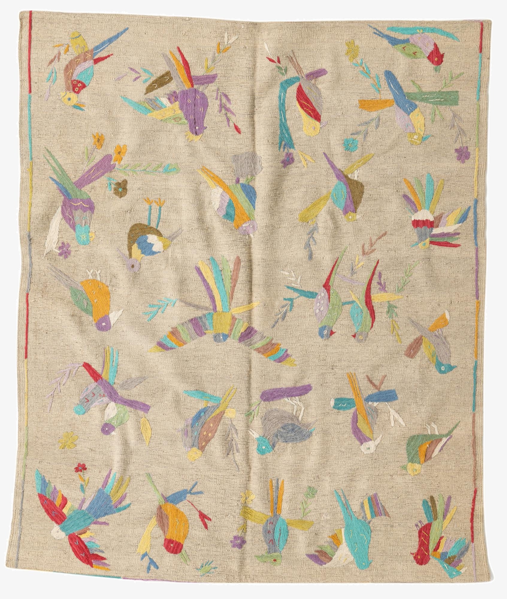  5' x 6'  Hand Woven Kilim Suzani Wool Square Rug