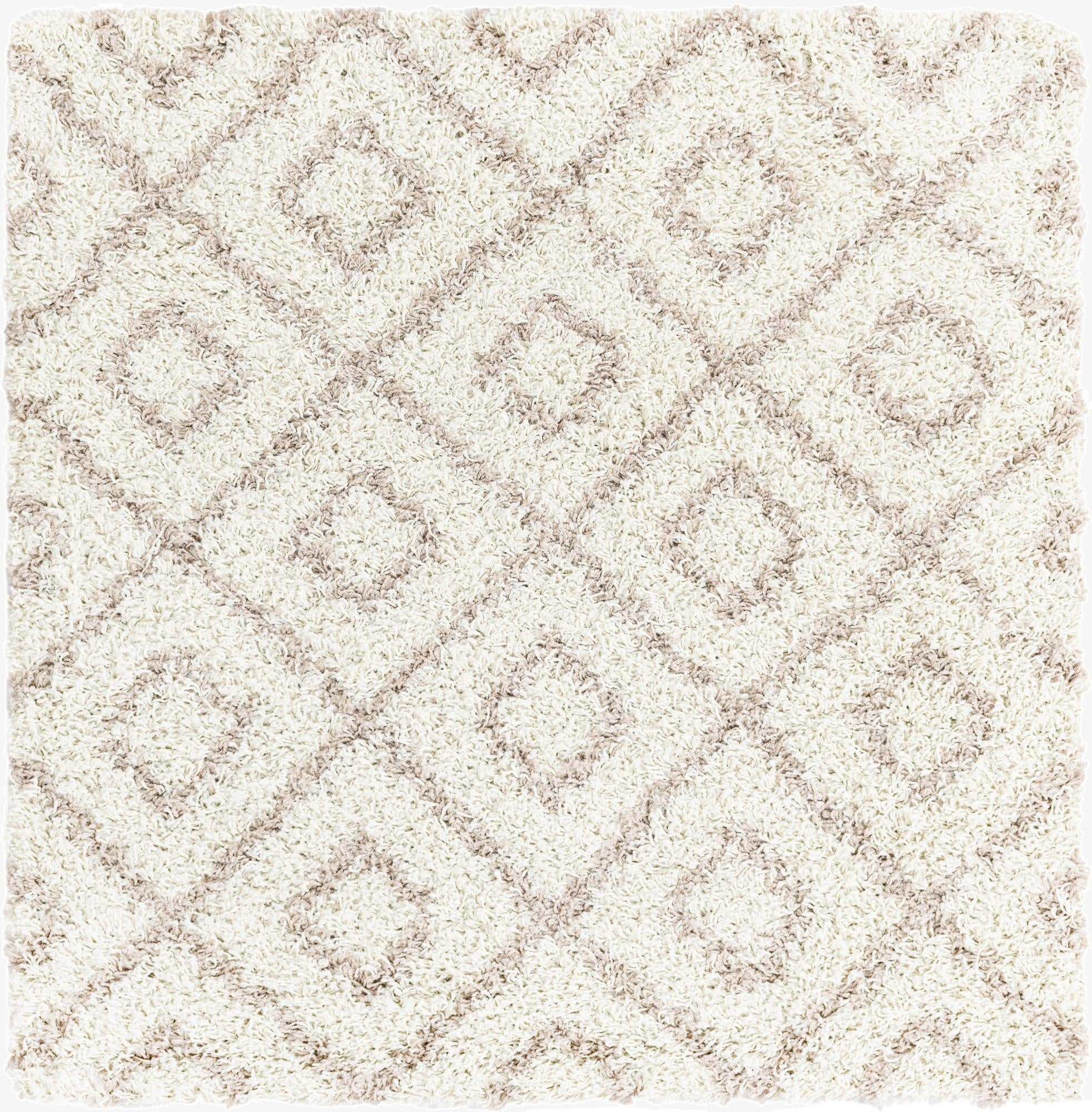  4' x 4' Lattice Shag Square Rug