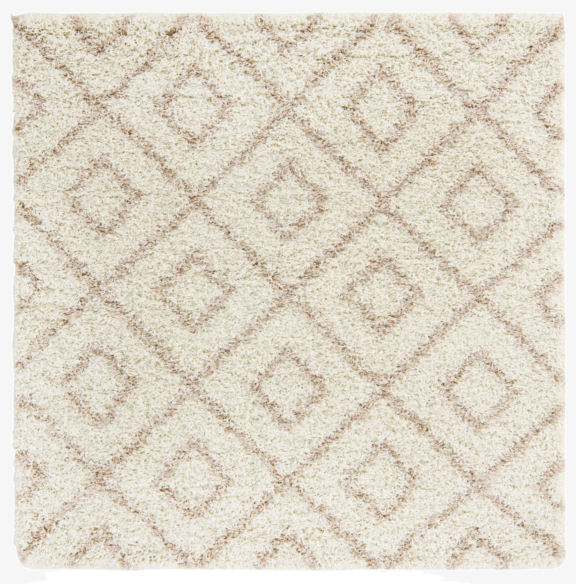  5' 3 x 5' 3 Lattice Shag Square Rug