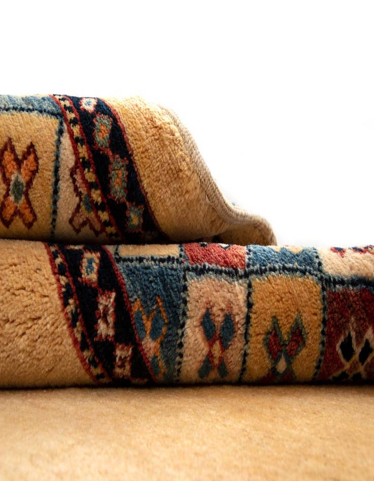 Detail image of 5' x 5' Hand Knotted Luribaft Persian Square Rug