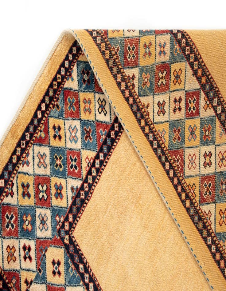 Detail image of 5' x 5' Hand Knotted Luribaft Persian Square Rug