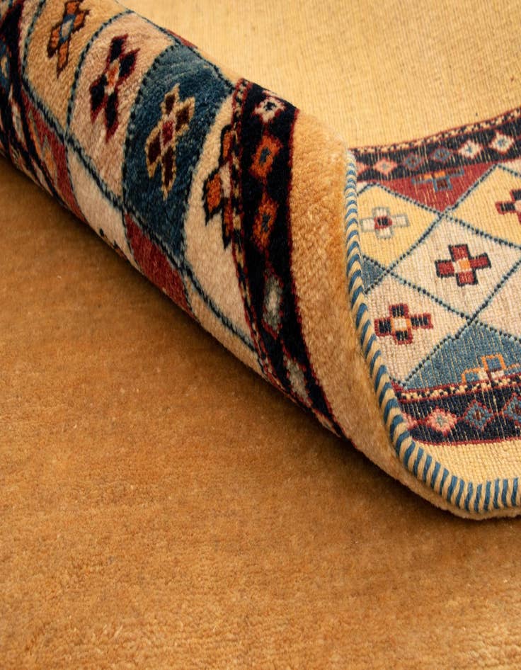 Detail image of 5' x 5' Hand Knotted Luribaft Persian Square Rug