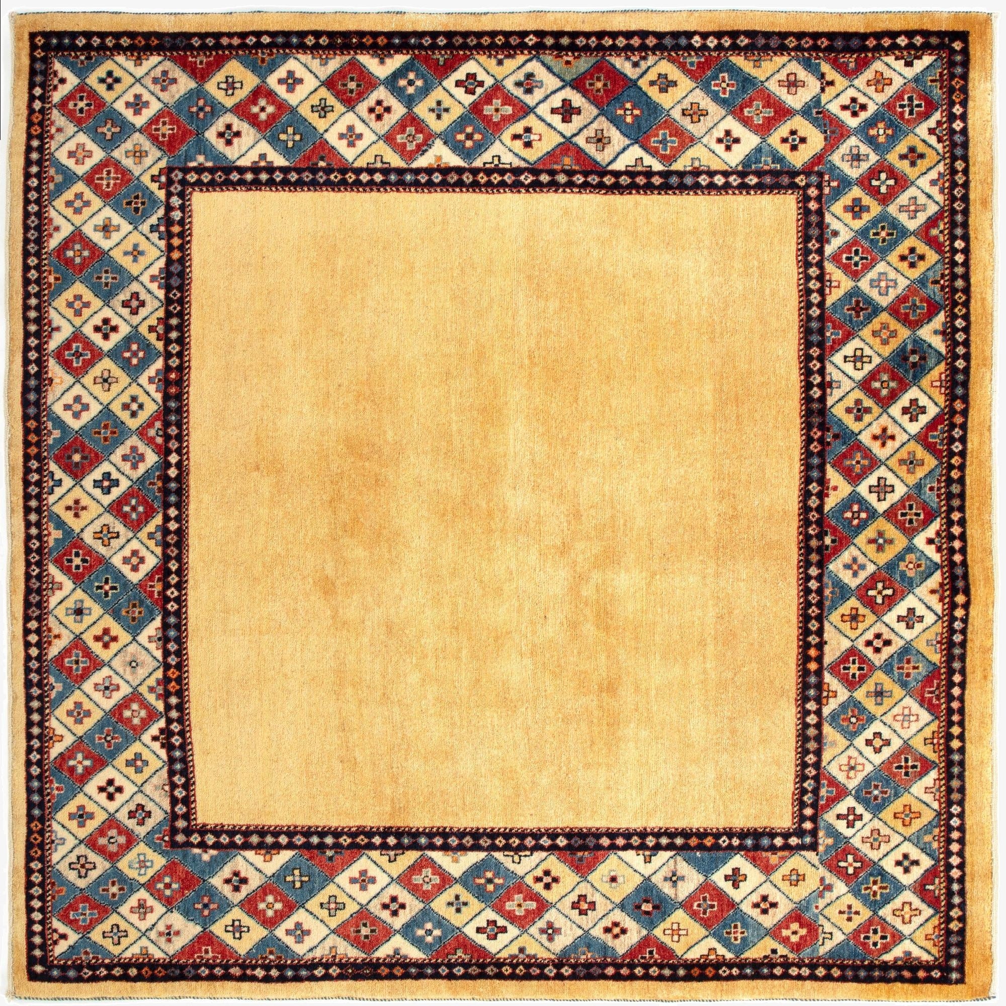  5' x 5'  Hand Knotted Luribaft Persian Square Rug